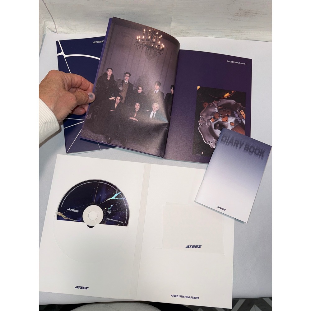 ATEEZ Golden Hour Part 1 10th Mini Album Blue Ver CD Photobook Diary Book K-Pop